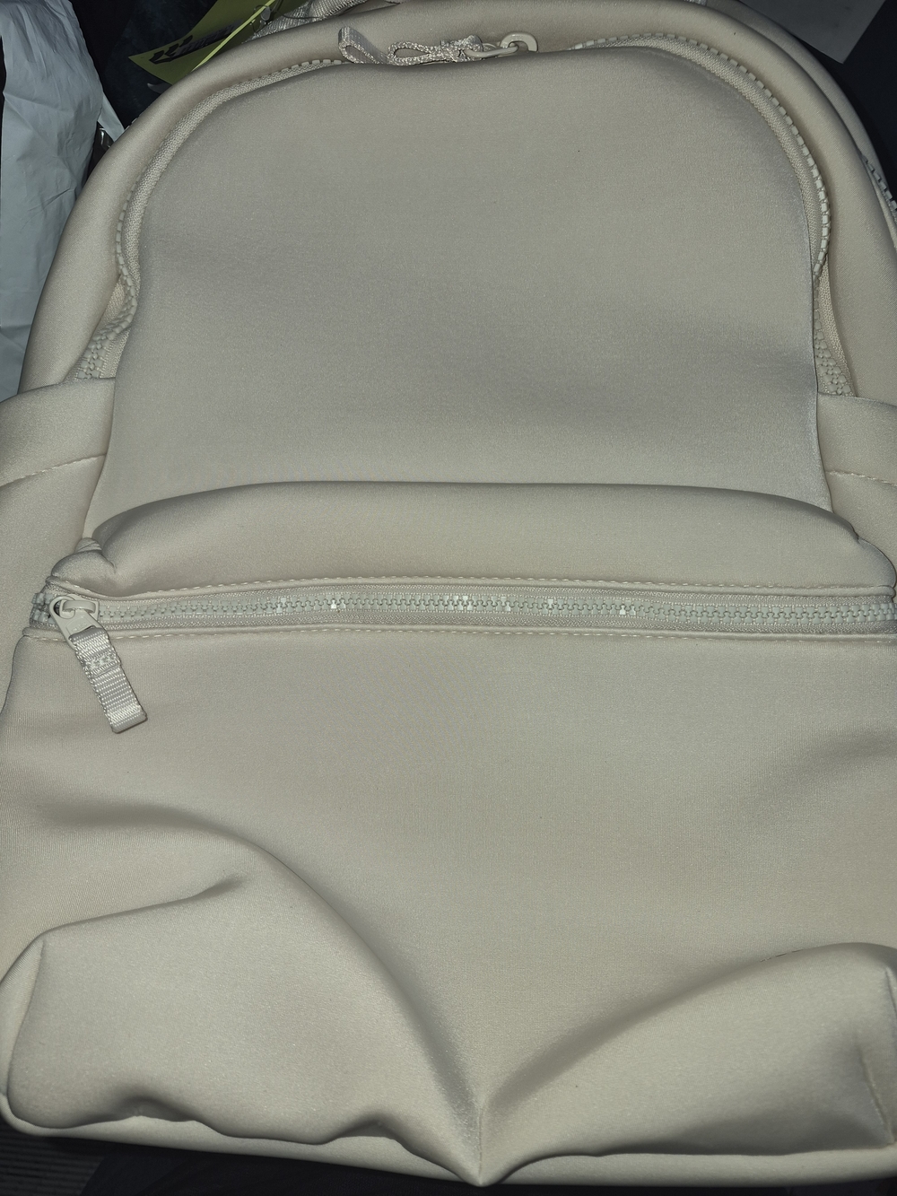 Women’s Cream Neoprene Mini Backpack - Stylish Everyday Bag
